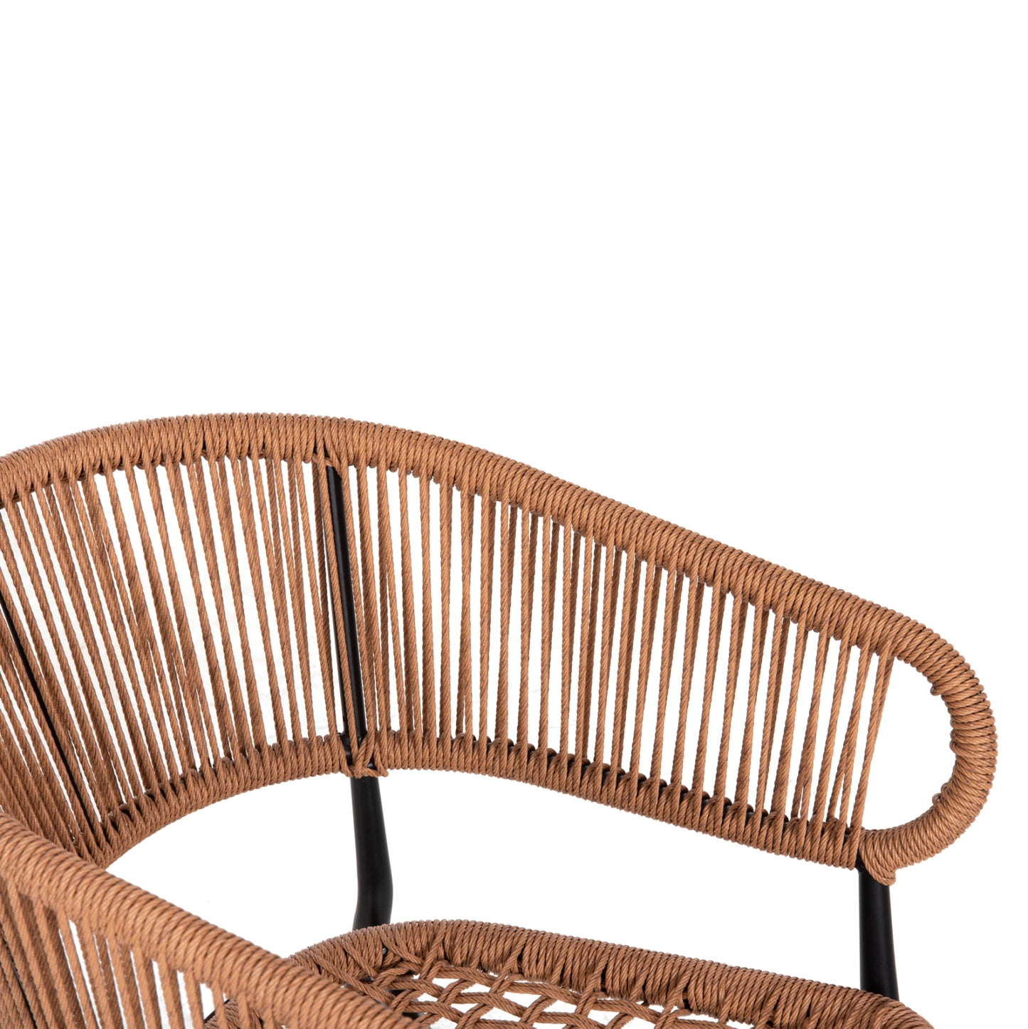 Armchair Aluminum Eulo Hm5783.13 Black-synthetic Rattan Beige 55,5x63,5x78hcm.