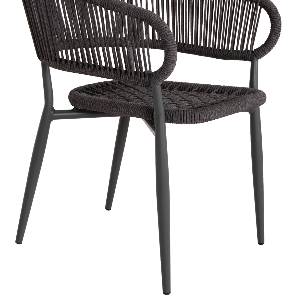 Dining Chair Eulo Hm5783.21 Aluminum & Τwisted Rattan In Grey 57x63x77hcm.