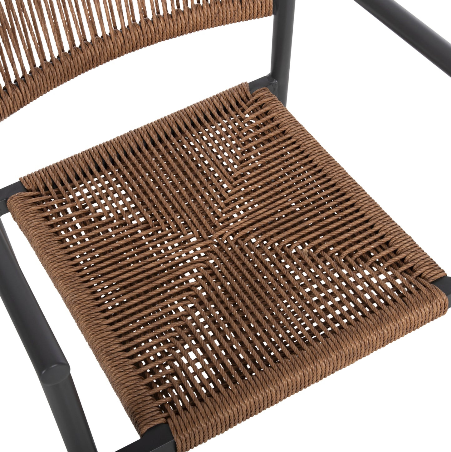 Aluminum Armchair Ster Hm5786.12 Anthracite-synthetic Rattan In Beige 55,5x53x78hcm.