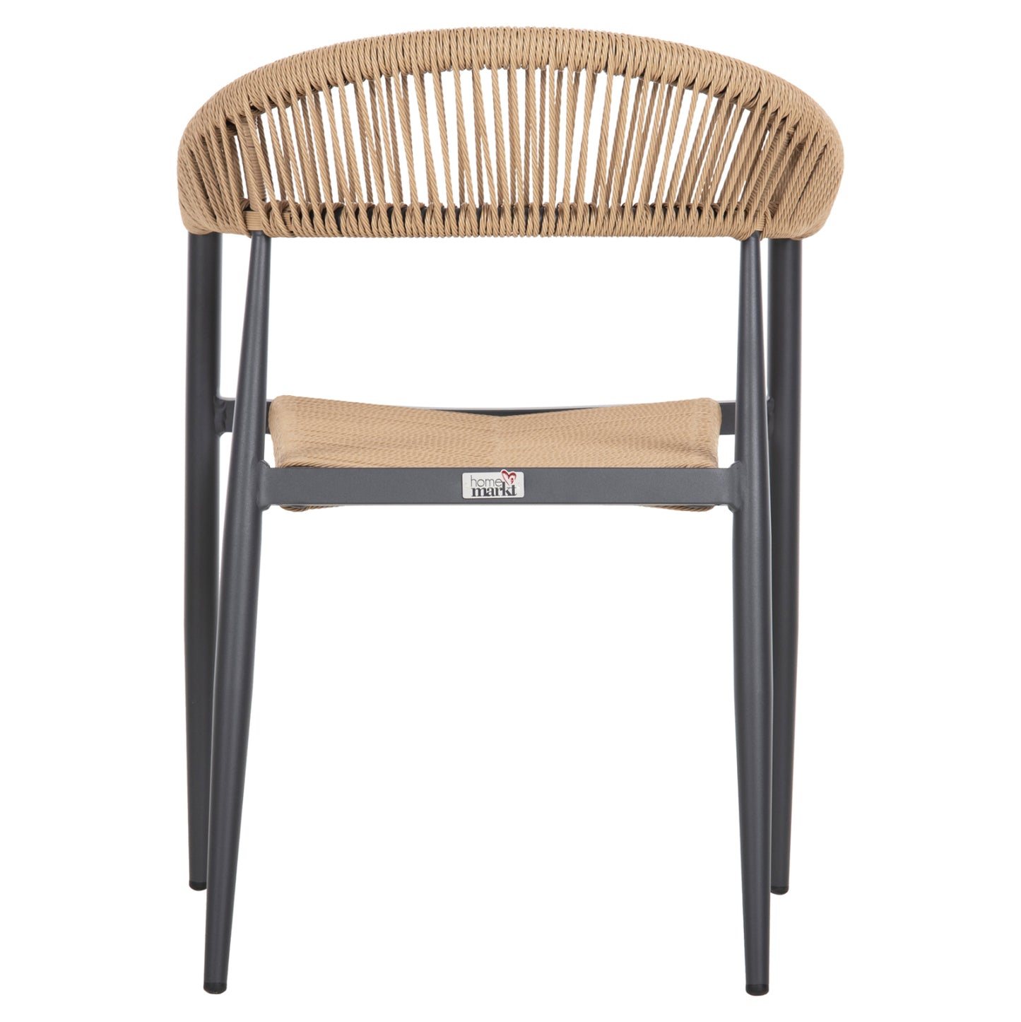 Armchair Aluminum Gret Hm5854.02 Charcoal Grey Aluminum-beige Pe Rattan 56x55,5x78Η
