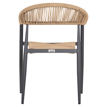 Armchair Aluminum Gret Hm5854.02 Charcoal Grey Aluminum-beige Pe Rattan 56x55,5x78Η