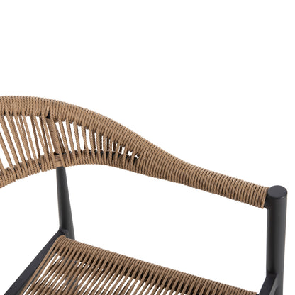 Armchair Aluminum Gret Hm5854.02 Charcoal Grey Aluminum-beige Pe Rattan 56x55,5x78Η