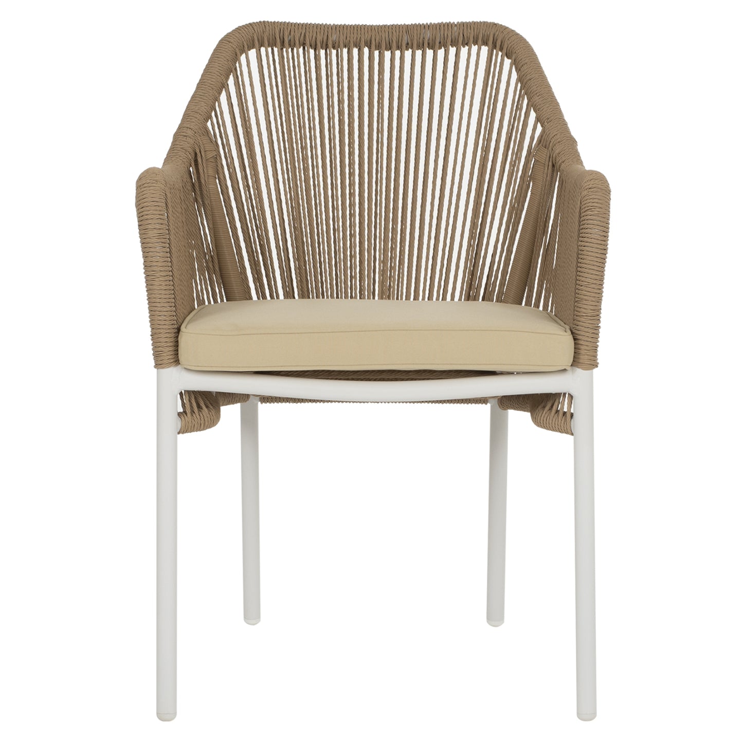 Armchair Aluminum Lokki Hm5855.01 White With Pe Wicker Rope Beige 56x66x82