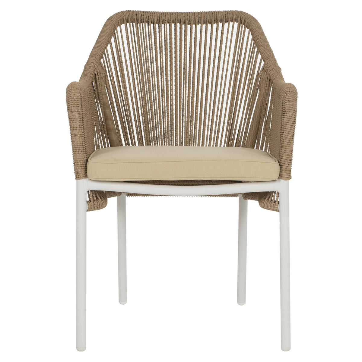 Armchair Aluminum Lokki Hm5855.01 White With Pe Wicker Rope Beige 56x66x82
