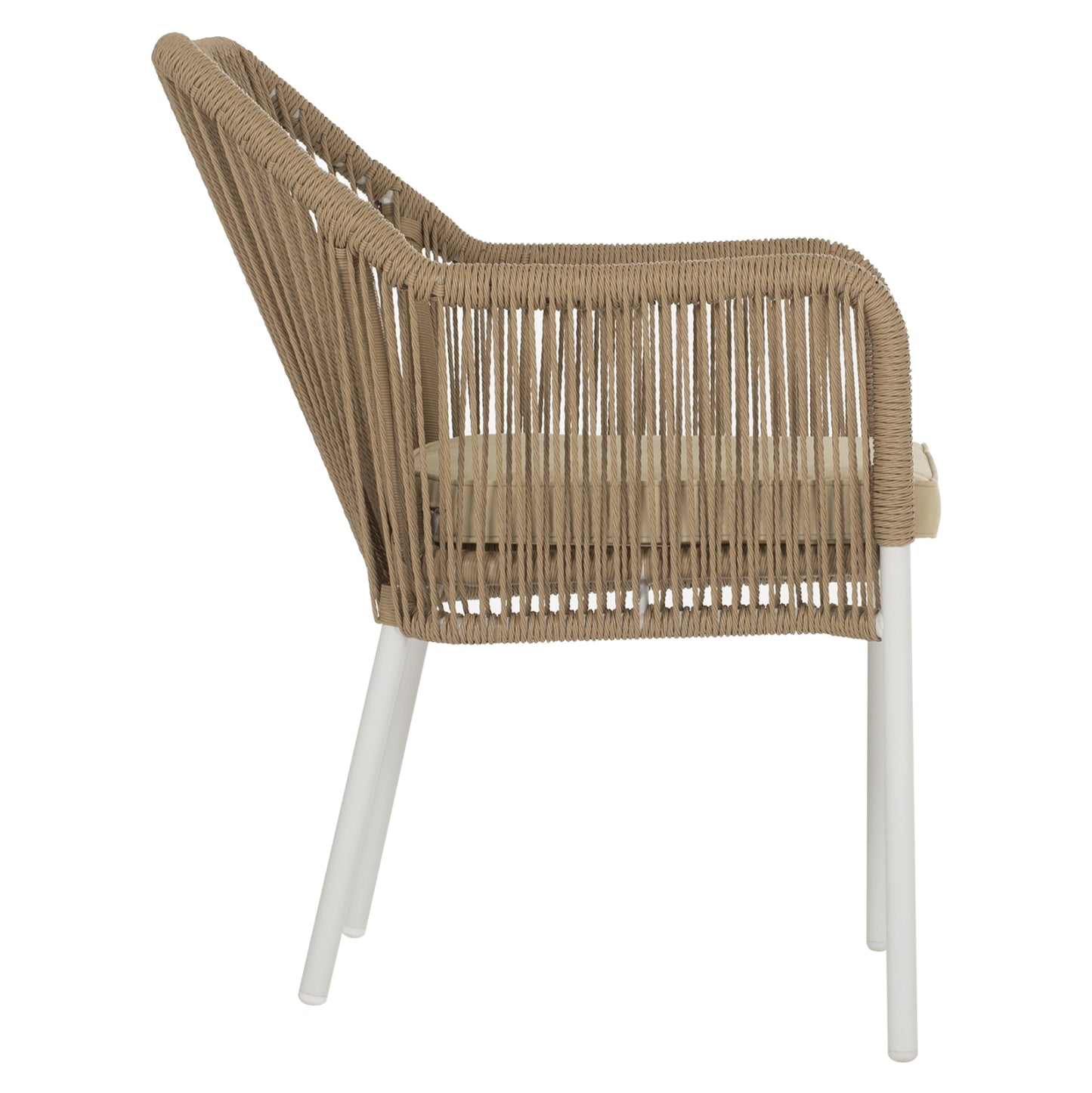Armchair Aluminum Lokki Hm5855.01 White With Pe Wicker Rope Beige 56x66x82