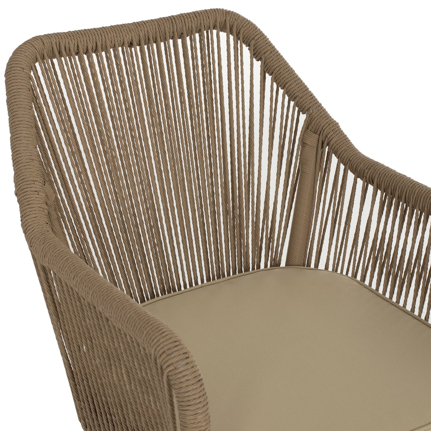 Armchair Aluminum Lokki Hm5855.01 White With Pe Wicker Rope Beige 56x66x82