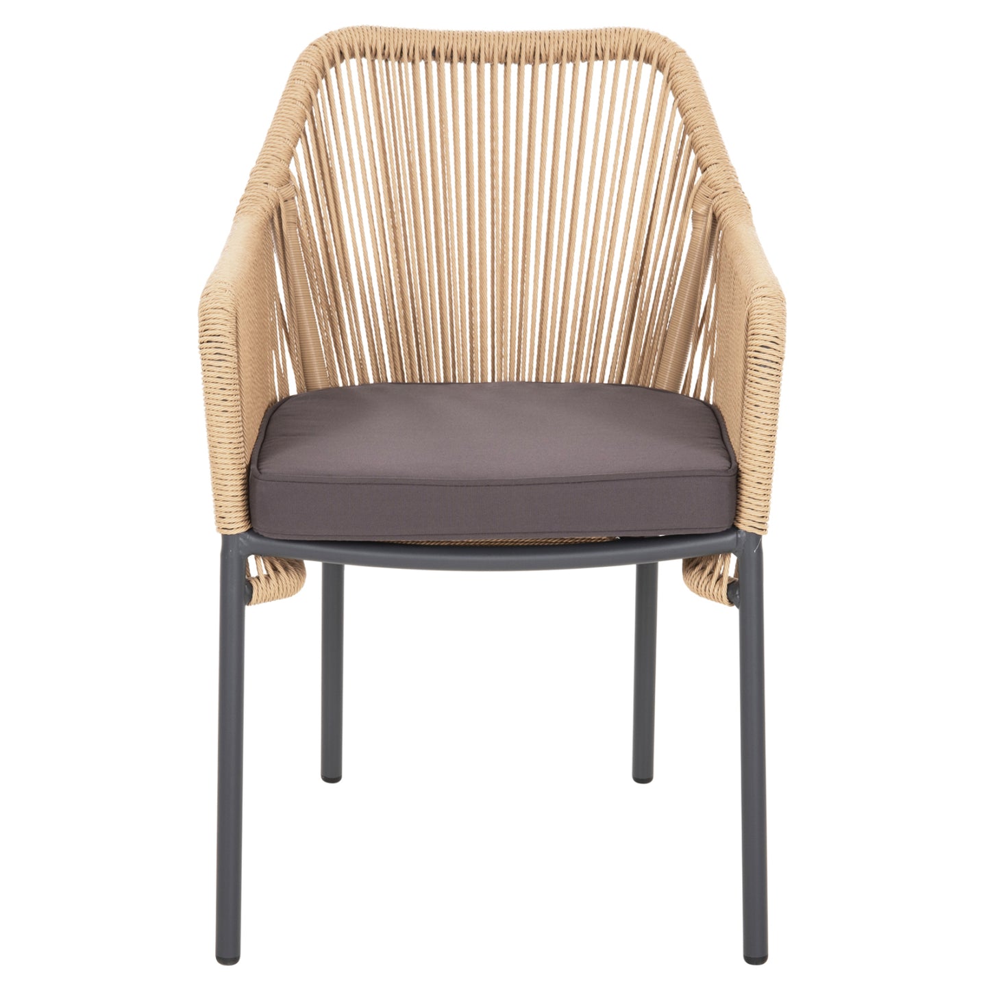 Armchair Aluminum Lokki Hm5855.02 Charcoal Grey With Wicker Rope Pe 56x66x82