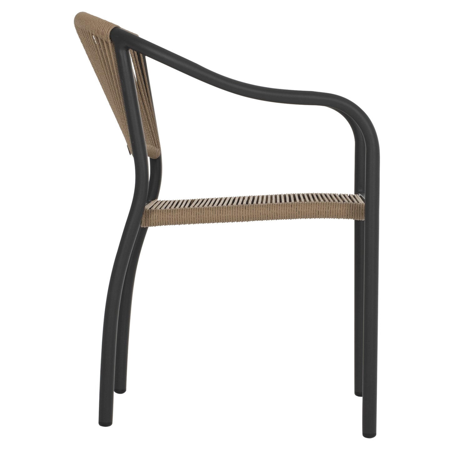 Armchair Aluminum Hm5856.02 Charcoal Grey With Pe Wicker Rope 57x63x80h