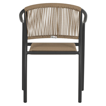 Armchair Aluminum Hm5856.02 Charcoal Grey With Pe Wicker Rope 57x63x80h