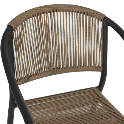 Armchair Aluminum Hm5856.02 Charcoal Grey With Pe Wicker Rope 57x63x80h