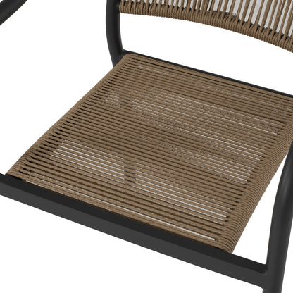 Armchair Aluminum Hm5856.02 Charcoal Grey With Pe Wicker Rope 57x63x80h