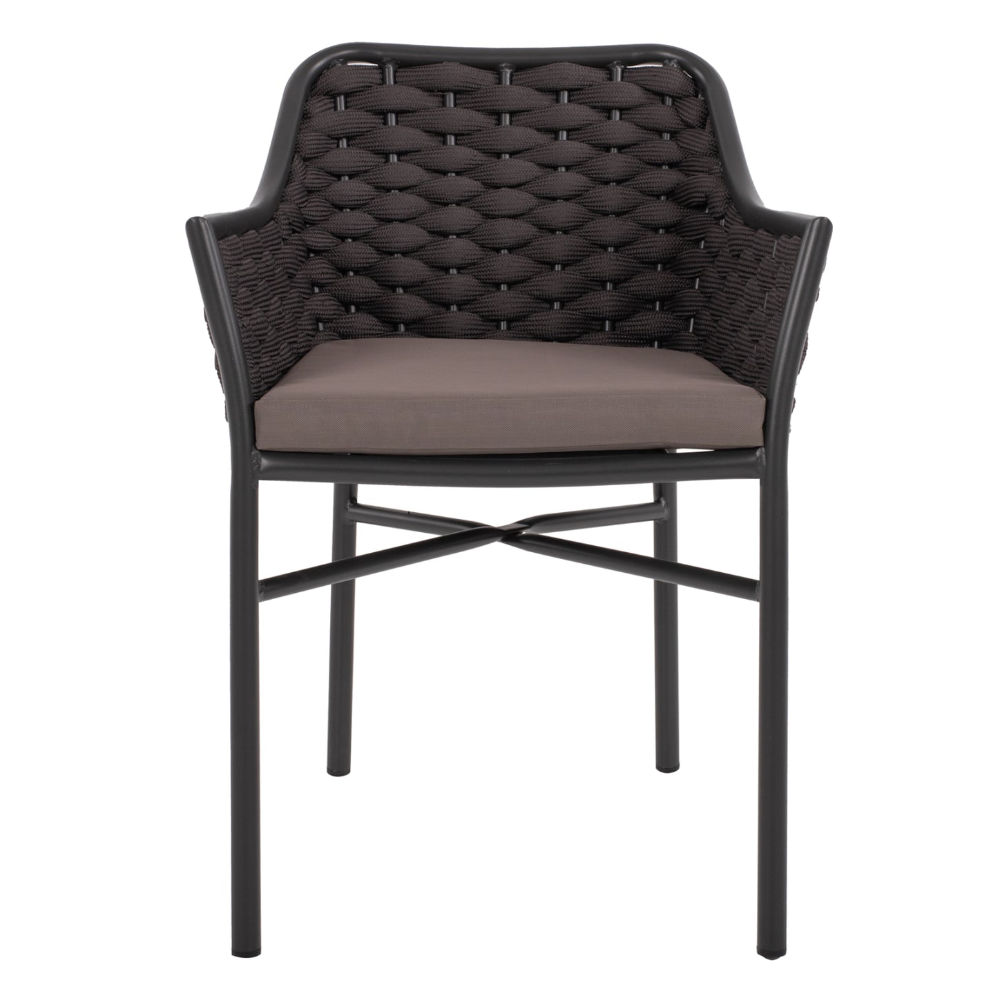 Armchair Aluminum Hm5858.01 With Rope- Grey Color 56x58x76hcm.