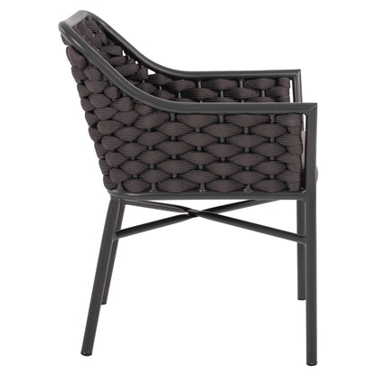Armchair Aluminum Hm5858.01 With Rope- Grey Color 56x58x76hcm.
