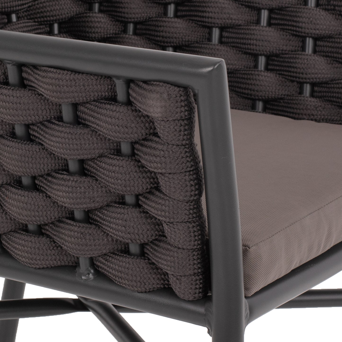 Armchair Aluminum Hm5858.01 With Rope- Grey Color 56x58x76hcm.