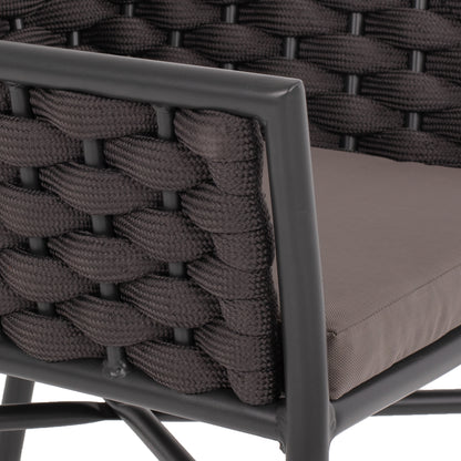 Armchair Aluminum Hm5858.01 With Rope- Grey Color 56x58x76hcm.