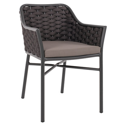 Armchair Aluminum Hm5858.01 With Rope- Grey Color 56x58x76hcm.