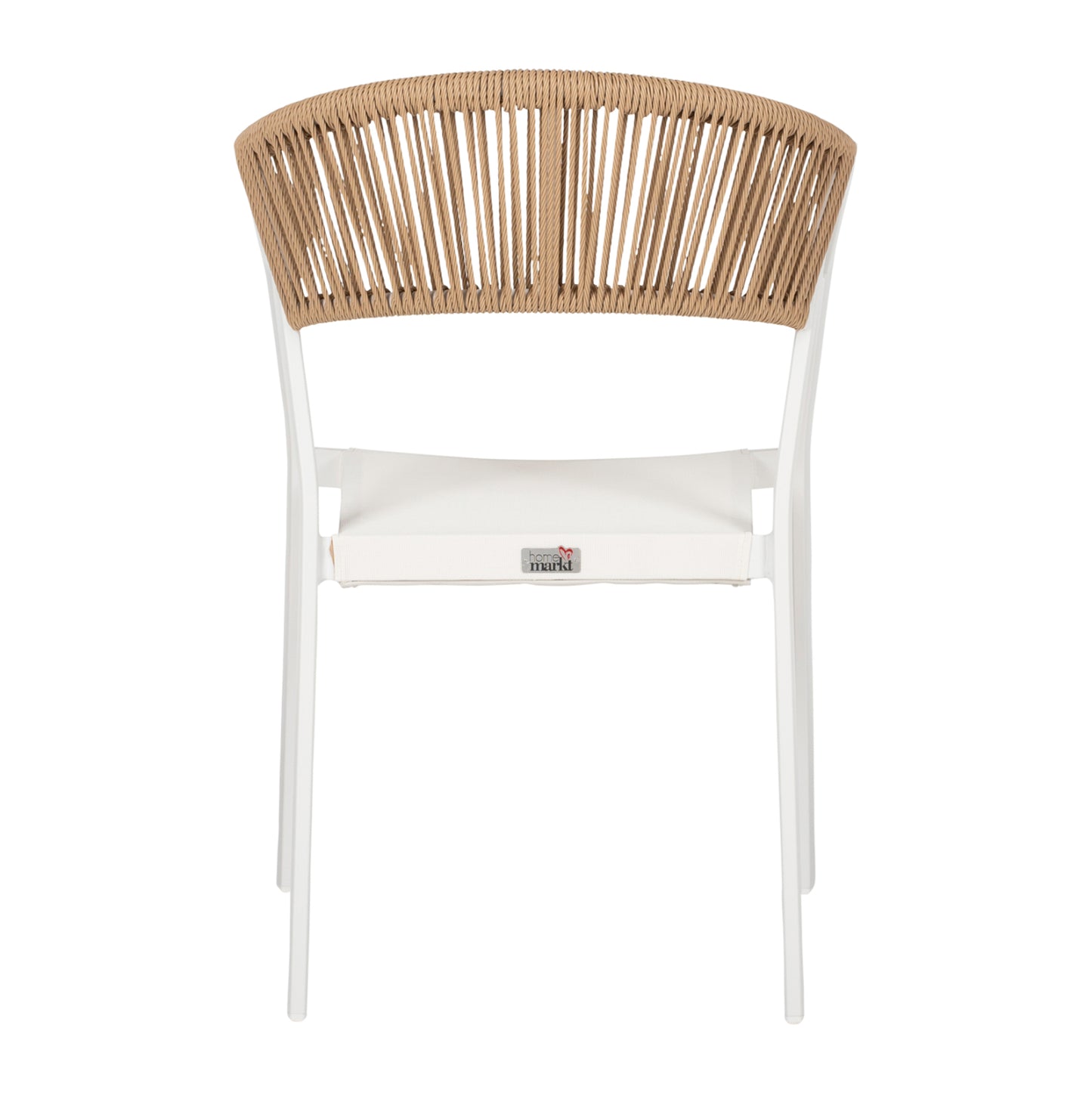 Armchair Aluminum Miri Hm5891.02 White Frame And Textline- Beige Rattan Backrest 56x60x81,5hcm.