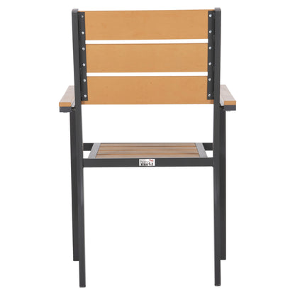 Aluminum Armchair Saga Hm5981.03 Anthracite-polywood In Natural 55x55x86hcm.