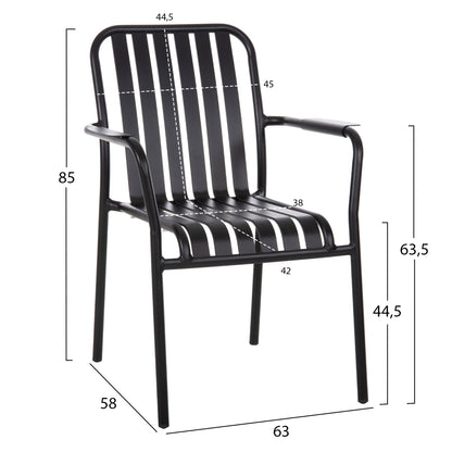 Aluminum Armchair Rachel Hm6088.01 Black 63x58x85hcm.