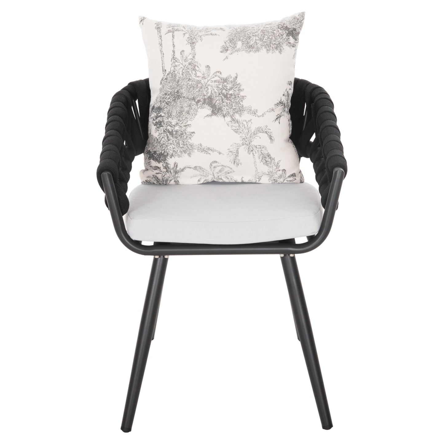 Armchair Aluminum Camden Hm6141.01 Back Cushion In Ecru With Print Design-anthracite 56x60x72-87hcm.