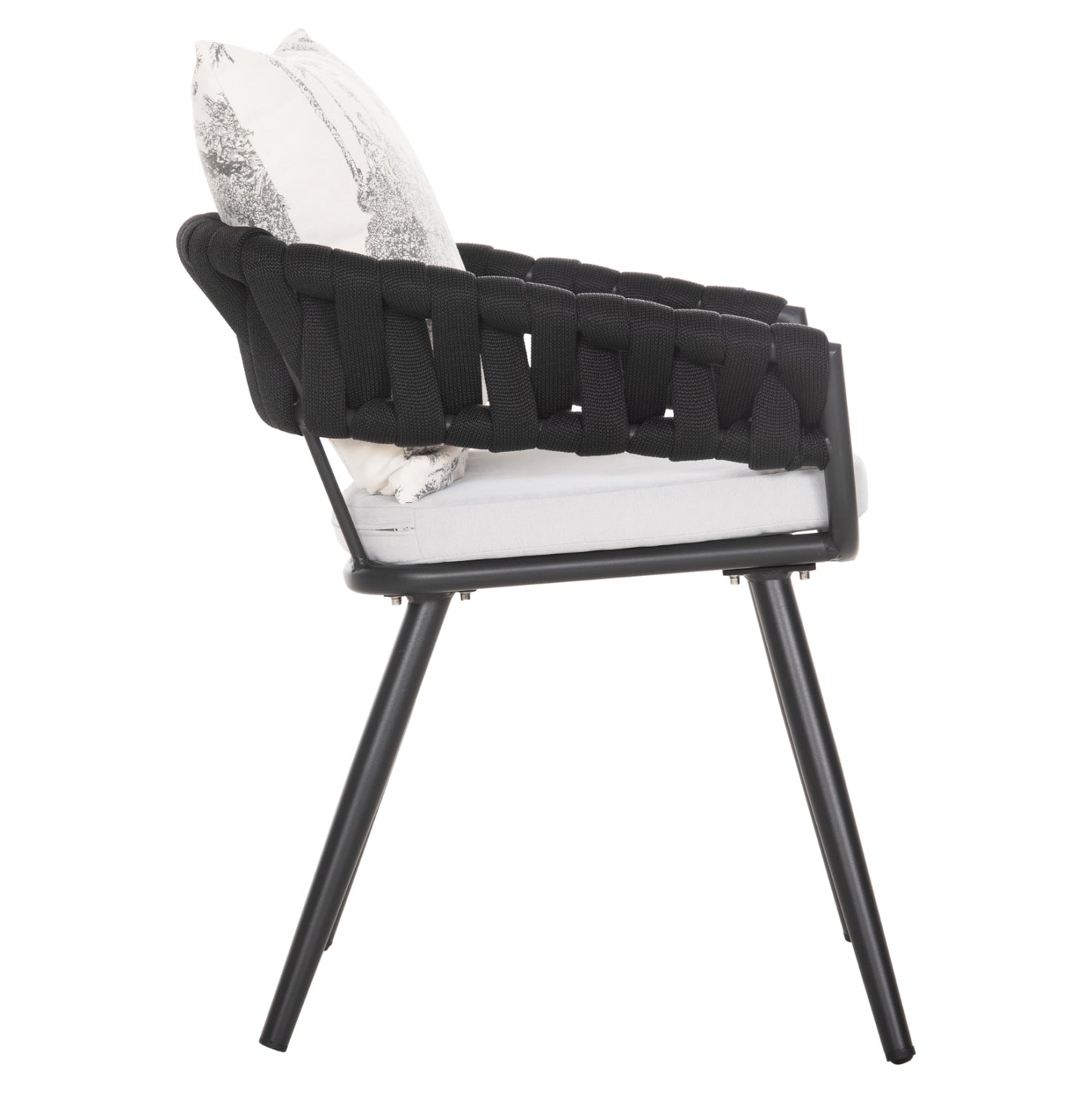 Armchair Aluminum Camden Hm6141.01 Back Cushion In Ecru With Print Design-anthracite 56x60x72-87hcm.