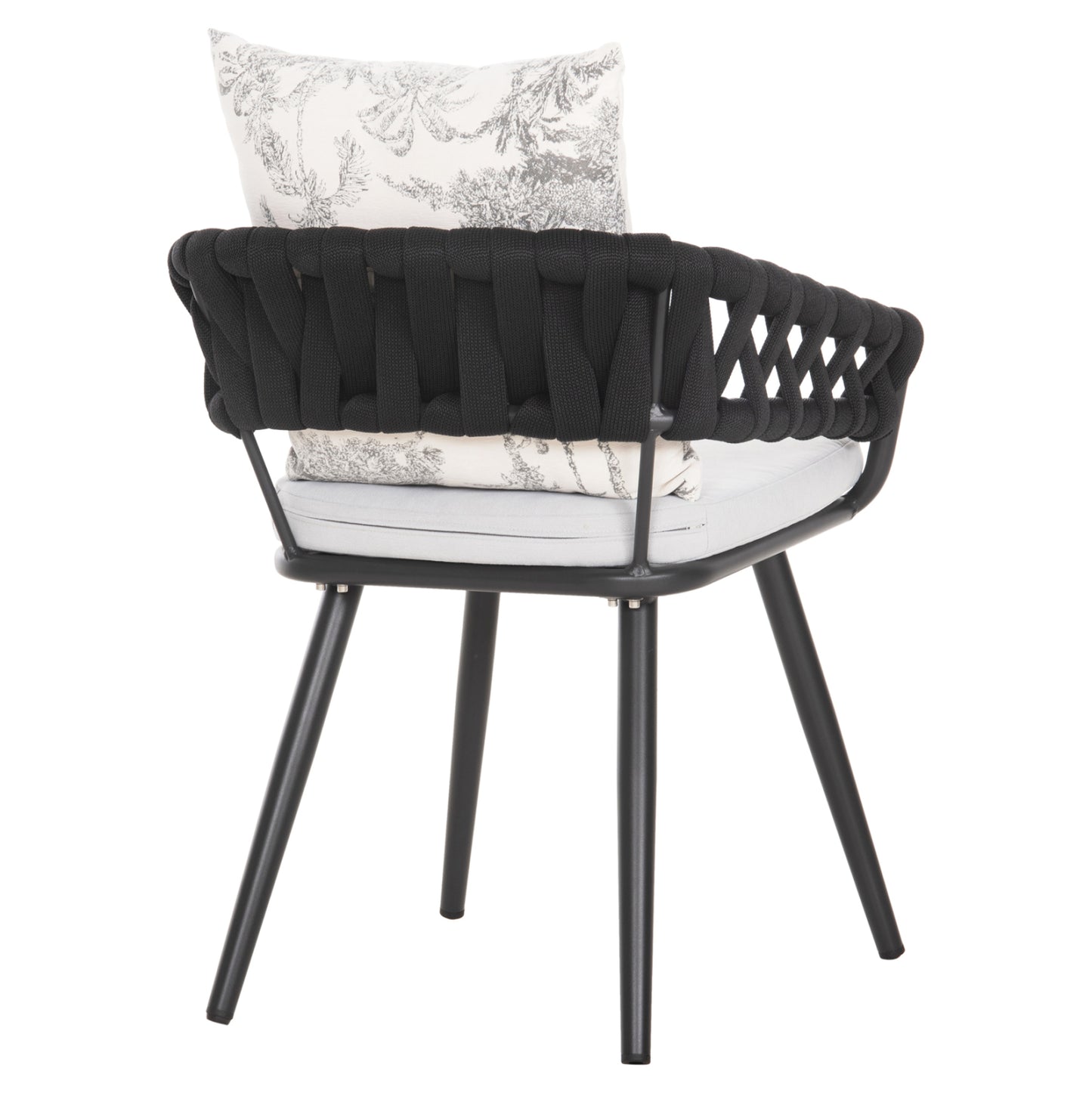 Armchair Aluminum Camden Hm6141.01 Back Cushion In Ecru With Print Design-anthracite 56x60x72-87hcm.