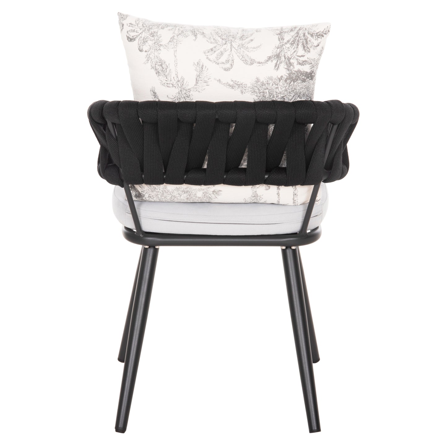 Armchair Aluminum Camden Hm6141.01 Back Cushion In Ecru With Print Design-anthracite 56x60x72-87hcm.