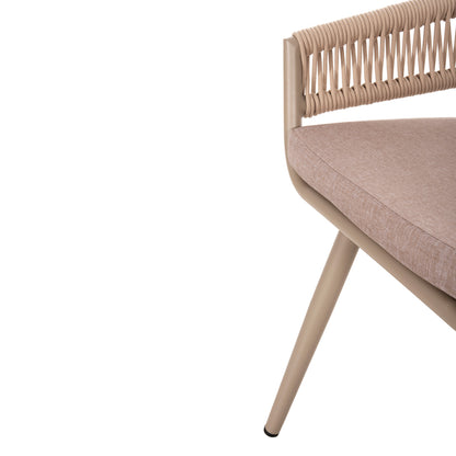 Armchair Aluminum Camden Hm6141.04 Back Cushion With Print Design-cappuccino 56x60x72-87hcm.