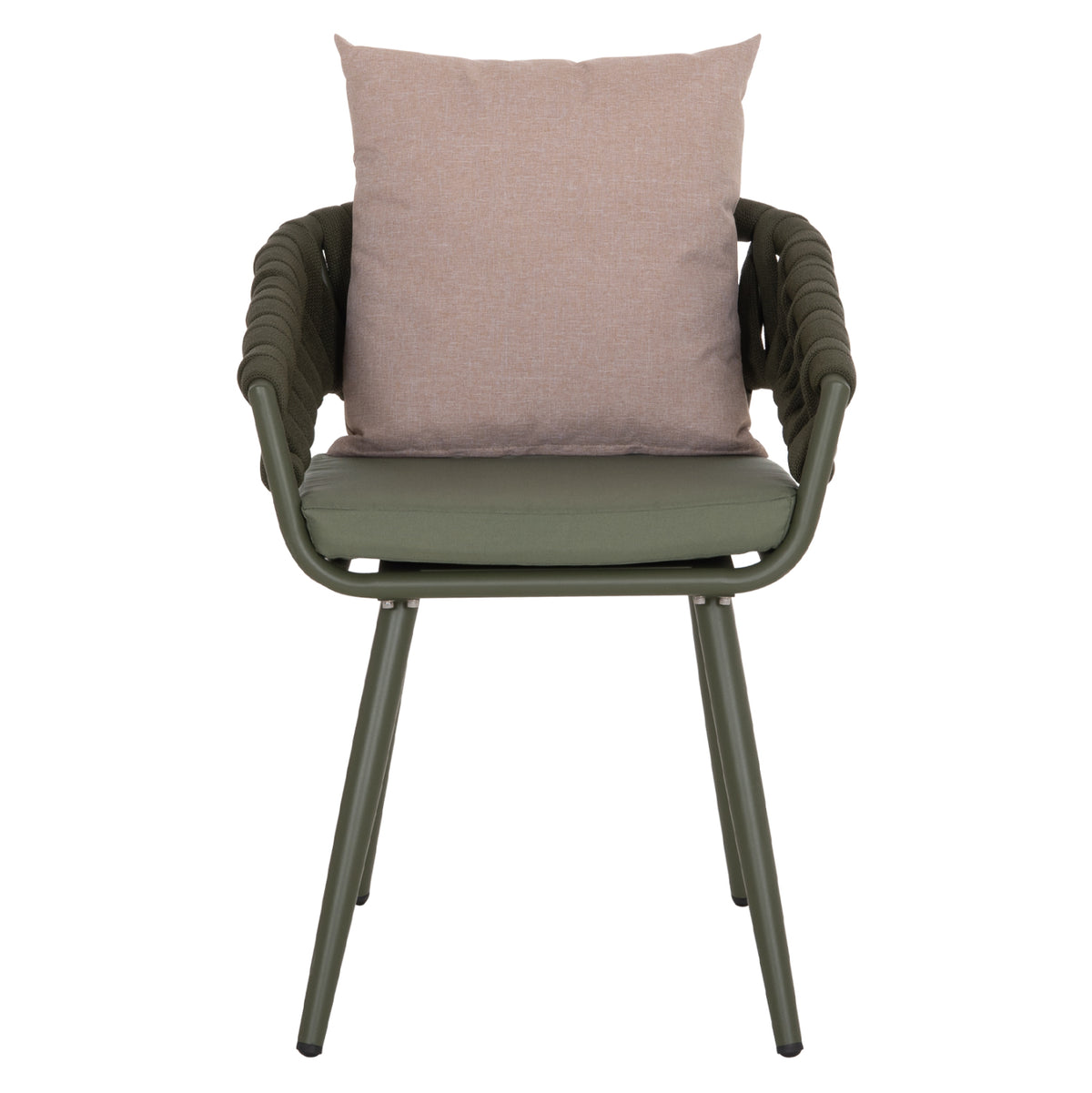 Armchair Aluminum Camden Hm6141.08 Back Cushion In Brown Color-dark Olive 56x60x72-87hcm.
