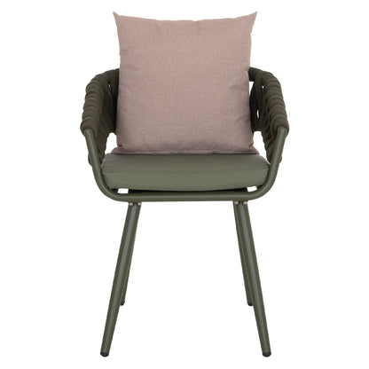 Armchair Aluminum Camden Hm6141.08 Back Cushion In Brown Color-dark Olive 56x60x72-87hcm.