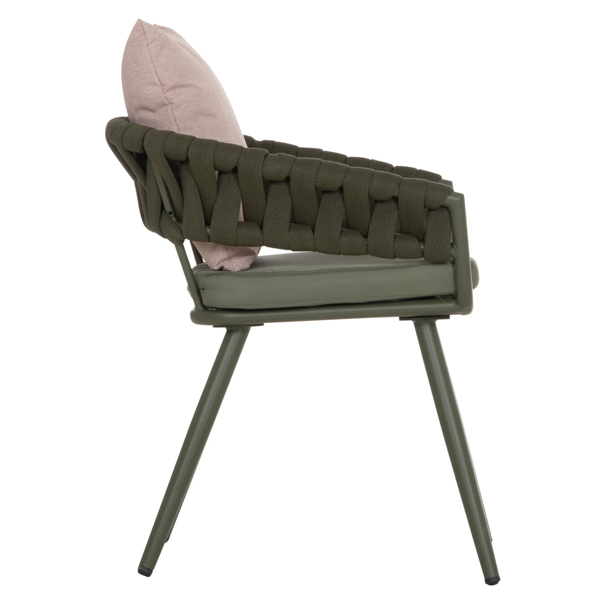 Armchair Aluminum Camden Hm6141.08 Back Cushion In Brown Color-dark Olive 56x60x72-87hcm.