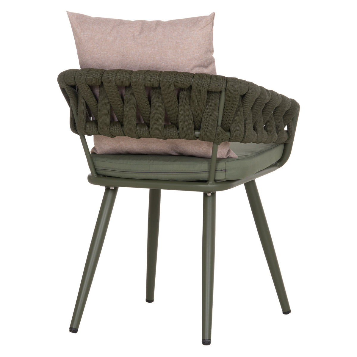 Armchair Aluminum Camden Hm6141.08 Back Cushion In Brown Color-dark Olive 56x60x72-87hcm.