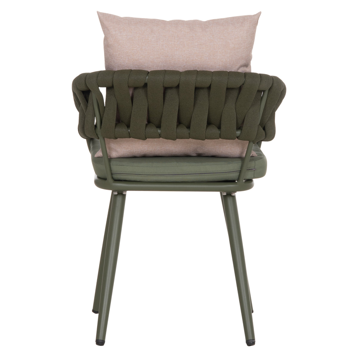 Armchair Aluminum Camden Hm6141.08 Back Cushion In Brown Color-dark Olive 56x60x72-87hcm.