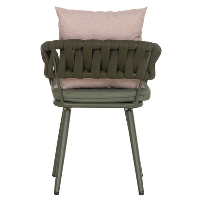 Armchair Aluminum Camden Hm6141.08 Back Cushion In Brown Color-dark Olive 56x60x72-87hcm.