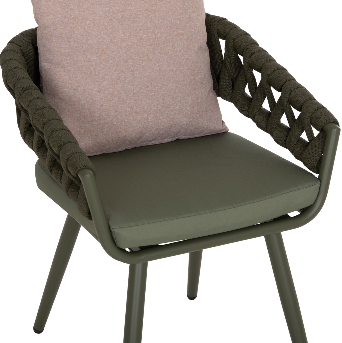 Armchair Aluminum Camden Hm6141.08 Back Cushion In Brown Color-dark Olive 56x60x72-87hcm.