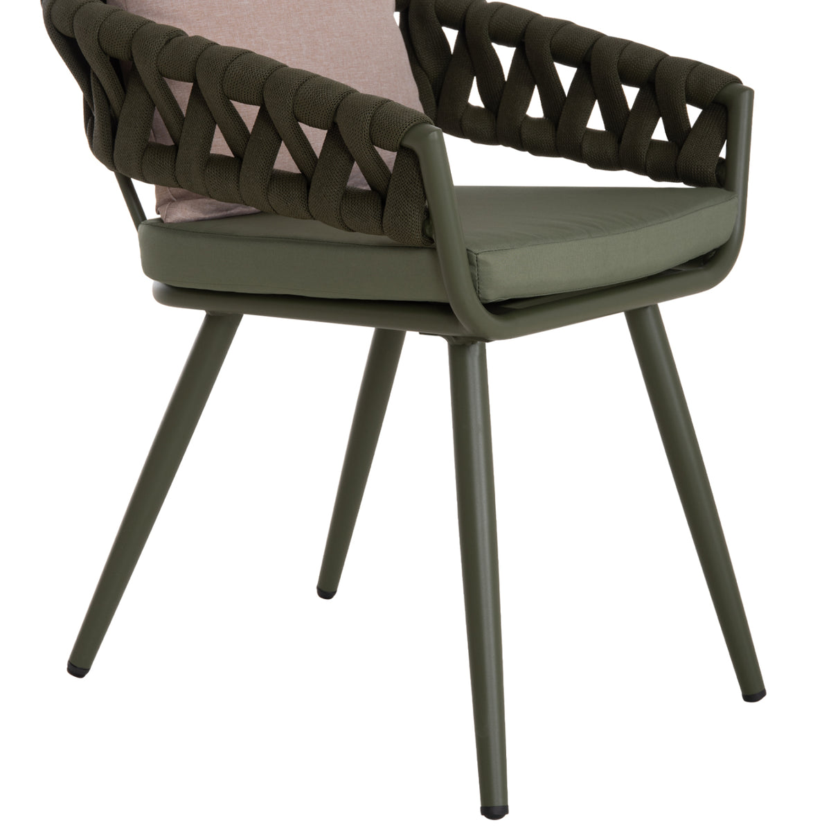 Armchair Aluminum Camden Hm6141.08 Back Cushion In Brown Color-dark Olive 56x60x72-87hcm.