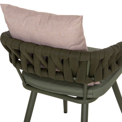 Armchair Aluminum Camden Hm6141.08 Back Cushion In Brown Color-dark Olive 56x60x72-87hcm.