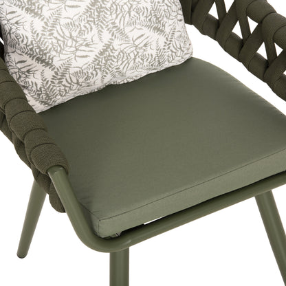 Armchair Aluminum Camden Hm6141.09 Back Cushion With Print Design-dark Olive 56x60x72-87hcm.