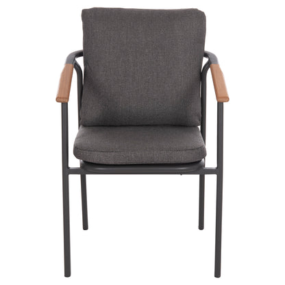 Aluminum Dining Chair Senti Hm6204.01 Frame & Olefin Fabric In Dark Grey 60x55.5x90hcm.