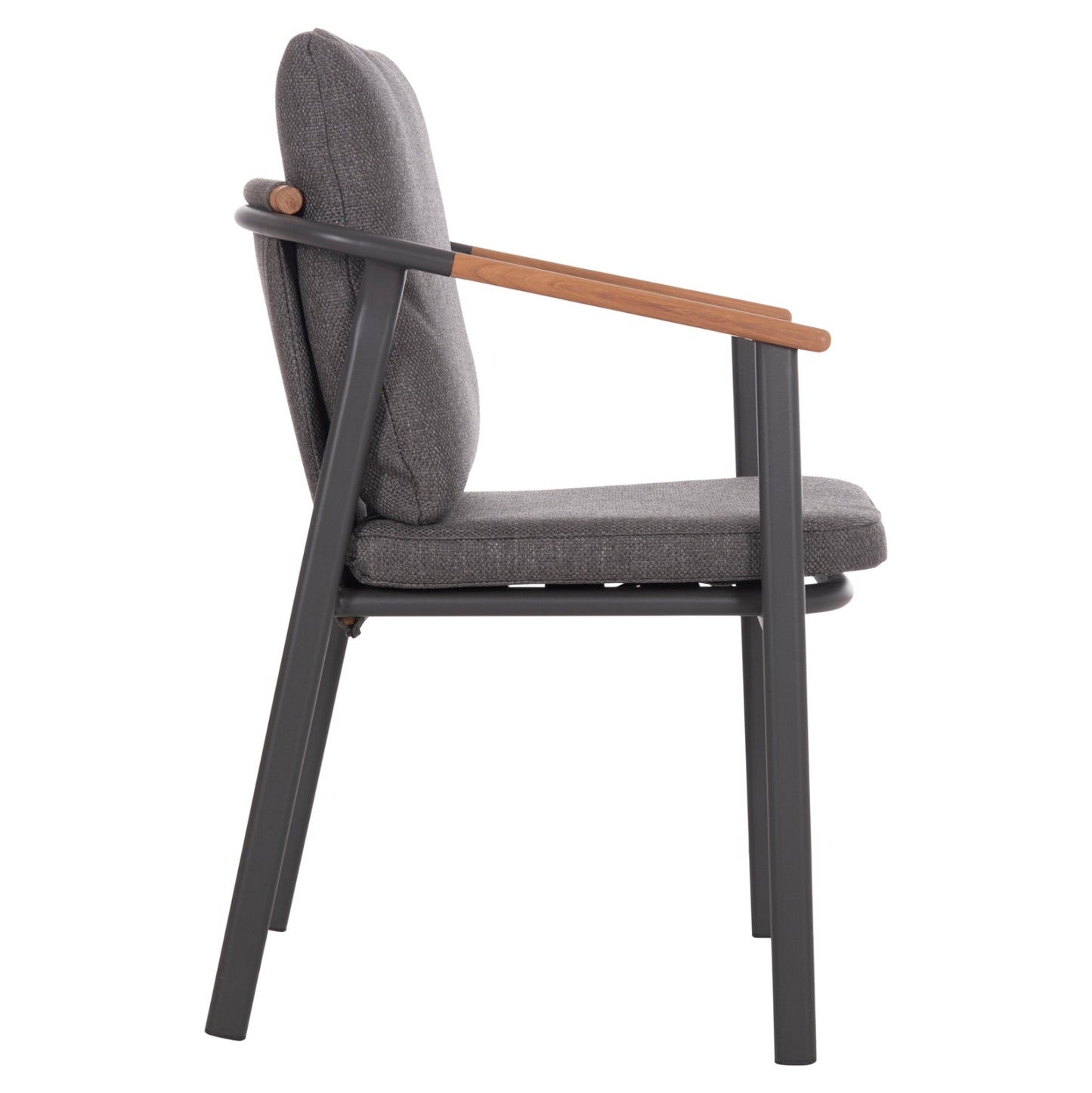 Aluminum Dining Chair Senti Hm6204.01 Frame & Olefin Fabric In Dark Grey 60x55.5x90hcm.