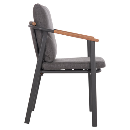 Aluminum Dining Chair Senti Hm6204.01 Frame & Olefin Fabric In Dark Grey 60x55.5x90hcm.