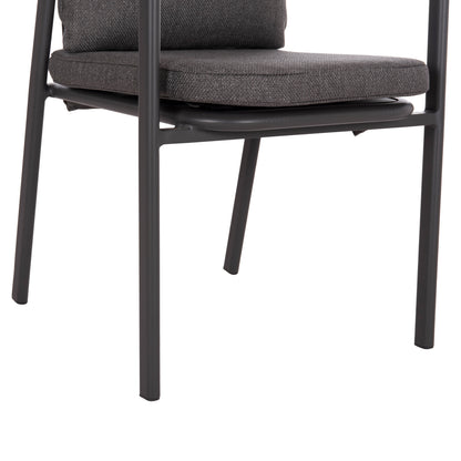 Aluminum Dining Chair Senti Hm6204.01 Frame & Olefin Fabric In Dark Grey 60x55.5x90hcm.