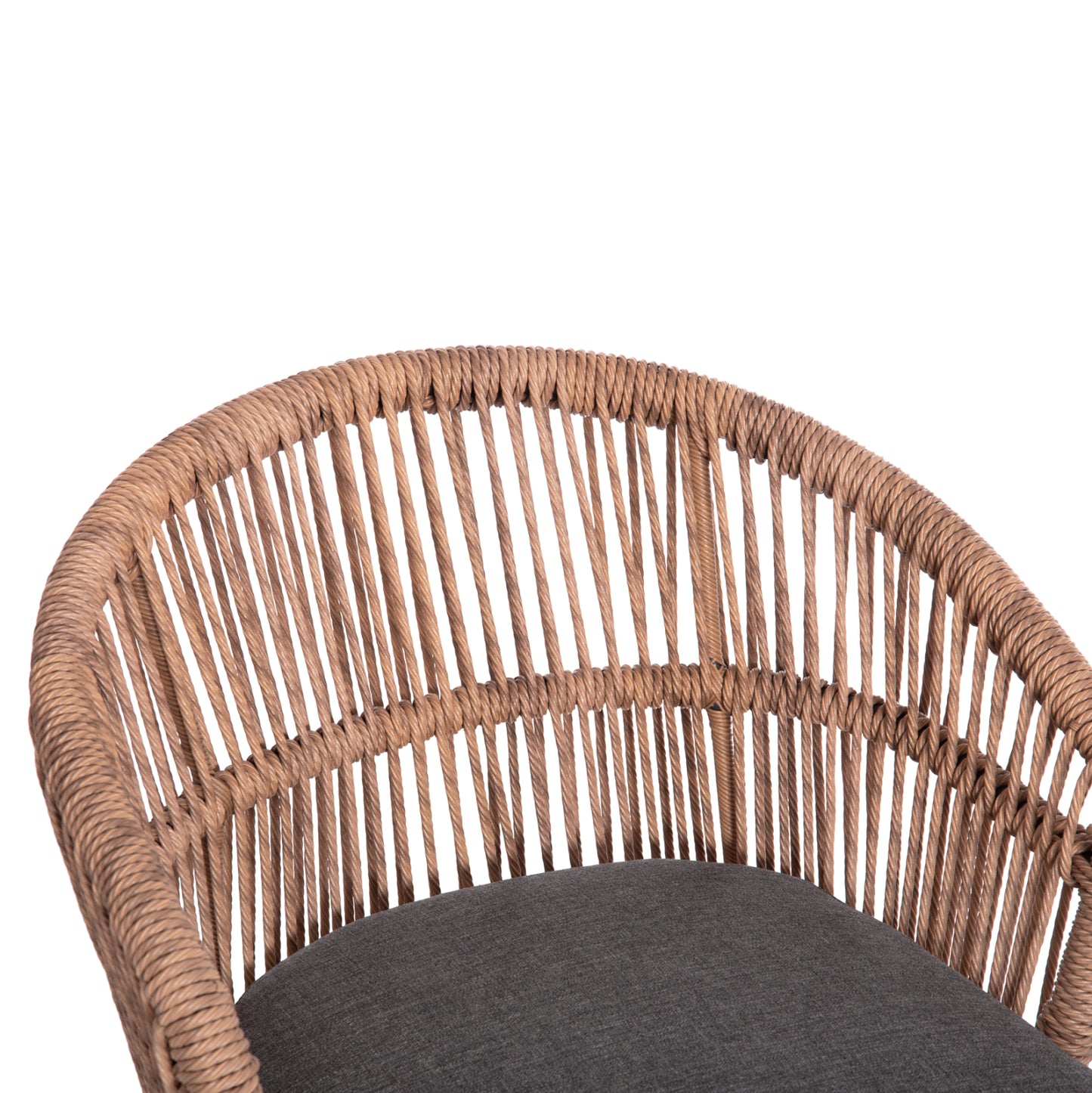 Aluminum Dining Chair Orin Hm6265.01 Dark Grey Frame-p.e. Rattan In Natural 58x61x75hcm.