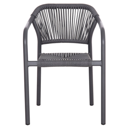 Dining Armchair Aluminum Lucci Hm6266.01 Dark Grey Frame & P.e. Rattan 58x56x79hcm.
