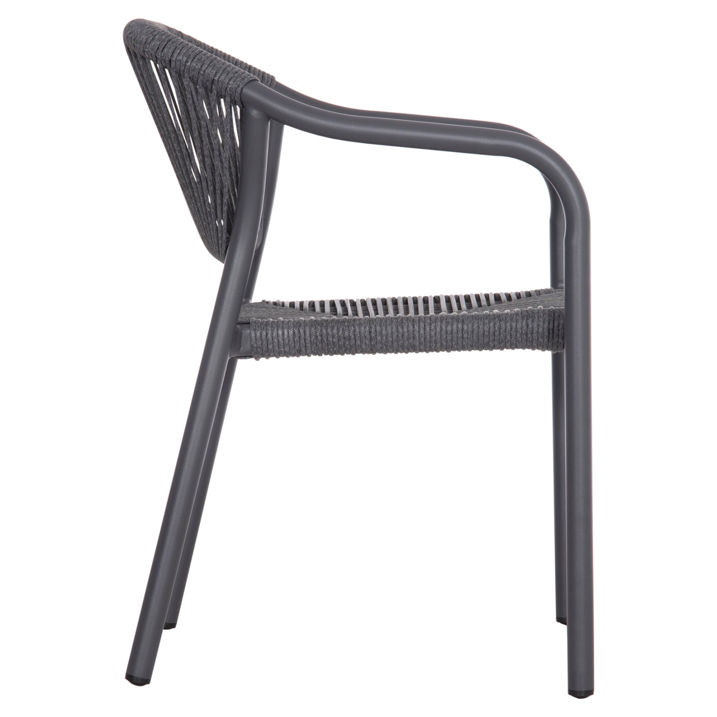 Dining Armchair Aluminum Lucci Hm6266.01 Dark Grey Frame & P.e. Rattan 58x56x79hcm.