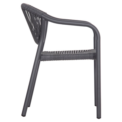Dining Armchair Aluminum Lucci Hm6266.01 Dark Grey Frame & P.e. Rattan 58x56x79hcm.