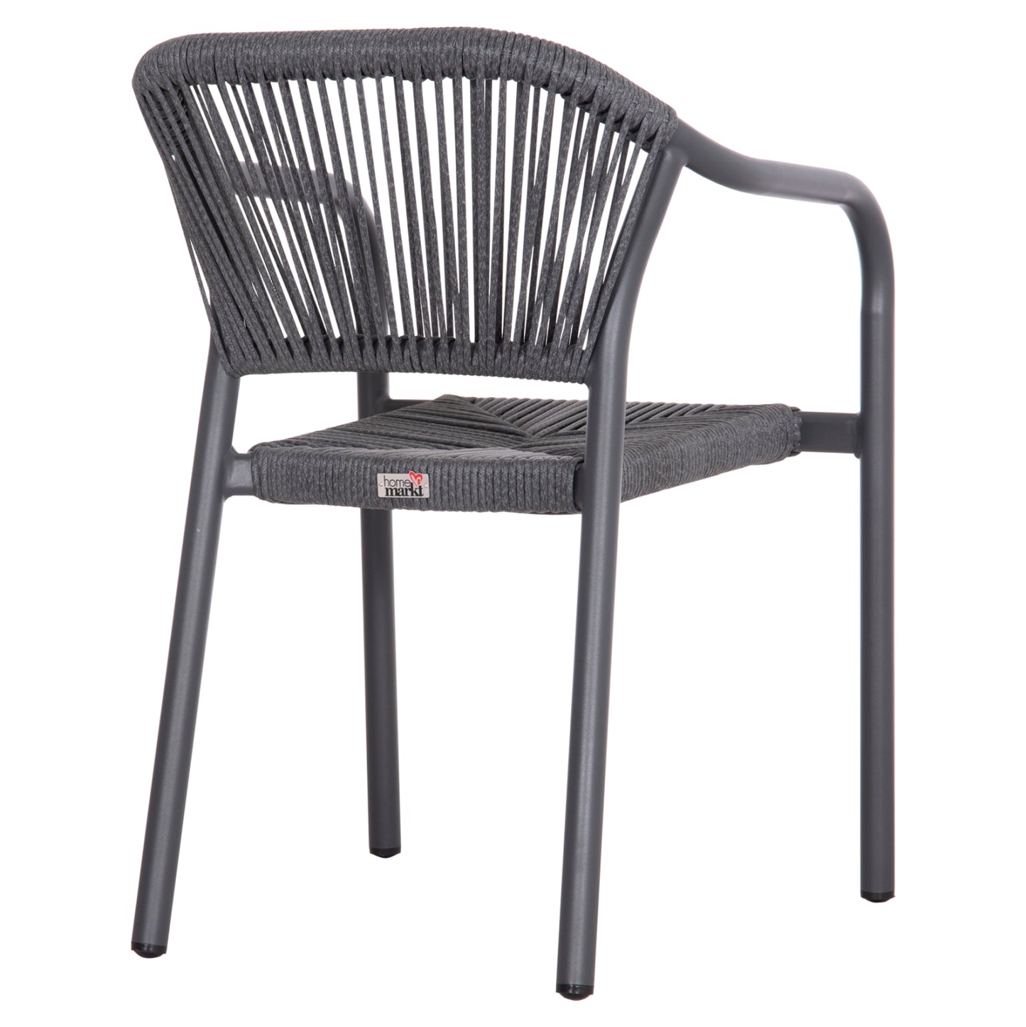 Dining Armchair Aluminum Lucci Hm6266.01 Dark Grey Frame & P.e. Rattan 58x56x79hcm.