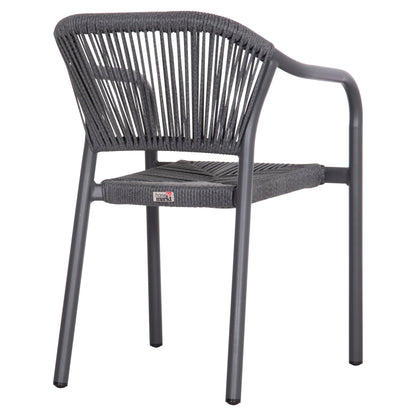 Dining Armchair Aluminum Lucci Hm6266.01 Dark Grey Frame & P.e. Rattan 58x56x79hcm.