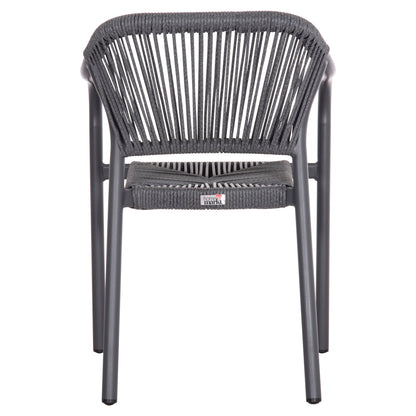 Dining Armchair Aluminum Lucci Hm6266.01 Dark Grey Frame & P.e. Rattan 58x56x79hcm.