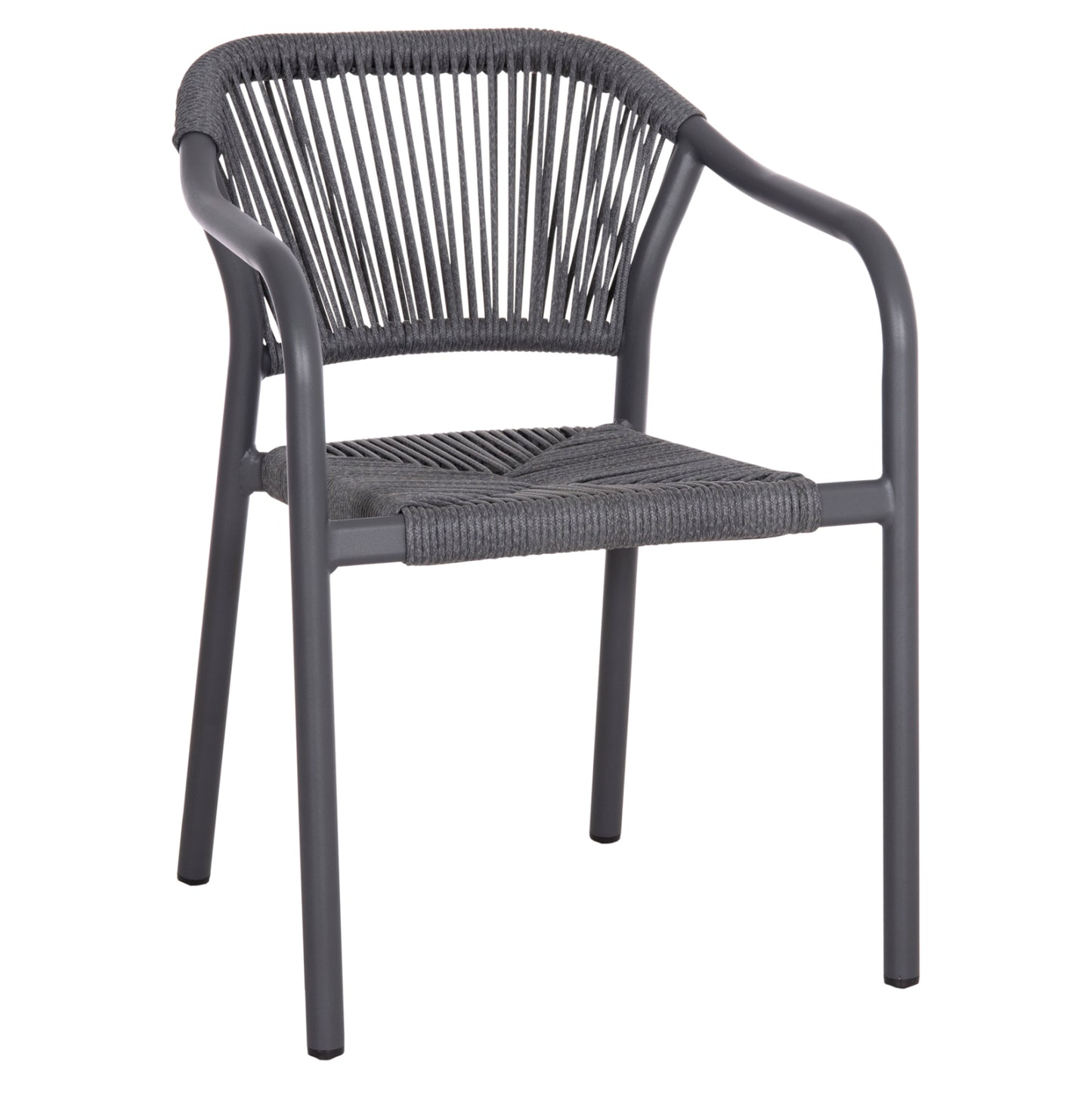 Dining Armchair Aluminum Lucci Hm6266.01 Dark Grey Frame & P.e. Rattan 58x56x79hcm.